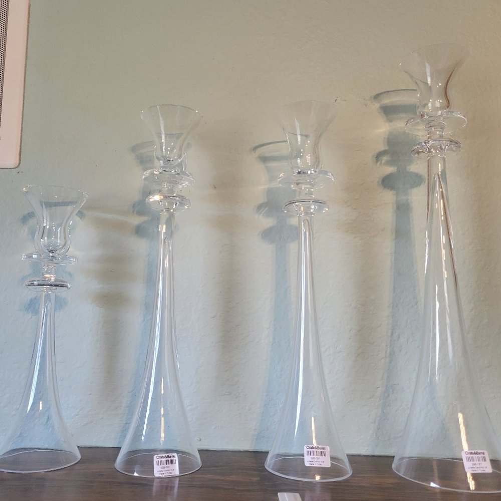 6 Crate and Barrel candlesticks - Brand New